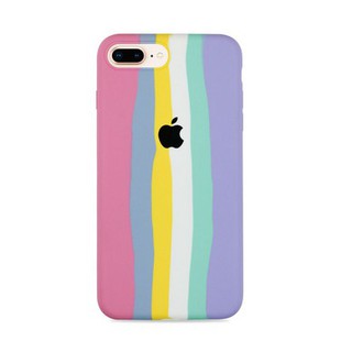 Capinha Para iPhone 6/6S - 7/8 Plus - XR - 11- Arco-íris Candy Colorida De Silicone Aveludada