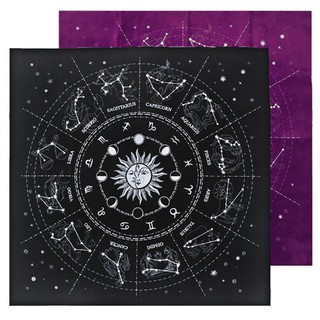 12 Constellations Tarots Tablecloth Board Game Velvet Divination Altar Cloth (1)