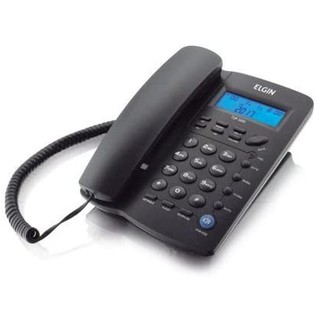 Telefone com Fio TCF 3000 com Identificador de Chamadas Preto ELGIN