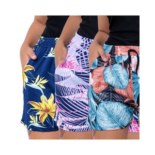 Kit 2 Bermudas Femininas Moda Verão Praia Shorts Estampado Promoção