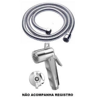 Kit Engate Mangueira Flexivel 1,20m Ducha Higienica com Gatilho ABS Cromado