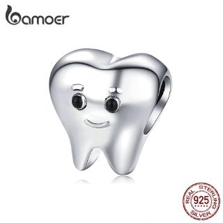 Bamoer 925 Real Silver Lovely Tooth Charme De Metal Para Pulseira De Prata Cobra Dentista Bijoux Bebê Bonito S