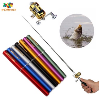 Mini telescópica vara de pesca portátil de pesca para pesca ao ar livre no lago do