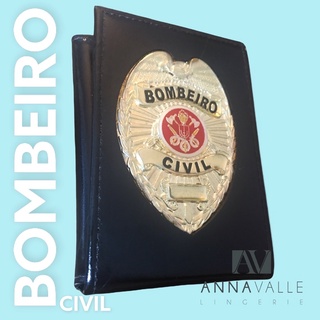 Carteira Compacta BOMBEIRO CIVIL (preta) Oficial
