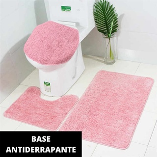 tapete para Banheiro 3 Peças Pelúcia premium Envio Rápido jogo de tapete kit