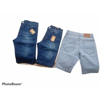 bermudas juvenil kit com 3 jeans com laycra varios modelos 08 ao 16!