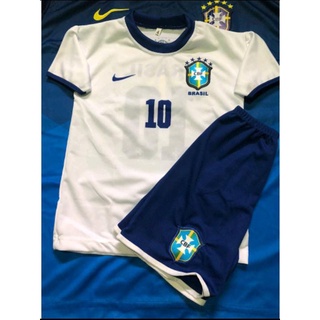 Conjunto Infantil do Time Brasil Branco-Azul 2022 PROMOÇÃO.