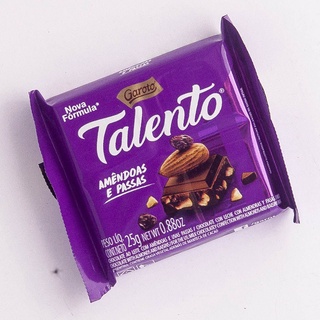 Chocolate Talento com Amêndoas e Passas 25g