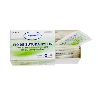 Fio de Sutura Nylon Agulhado Todos Tamanhos Supermedy - Caixa com 24 Unidades (1)