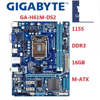 Placa Mãe Gigabyte GA-H61M-DS2 H61M H61 DDR3 LGA 1155 pin motherboard M-ATX Usado