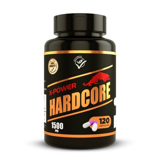 X Power Hardcore Premium Extrato 100% Puro 120 Cápsulas 1500mg - Ganho de Massa Muscular / Força /Pré-treino Termogênico Queimador de gordura