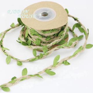 (5meters/rolll)Leaf flax rope flowering hazelnuts with green leaves Home gardening ribbon rope Chain