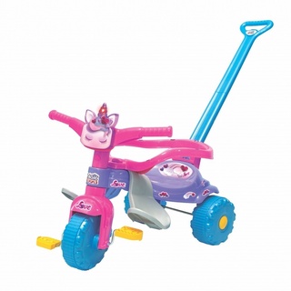Triciclo Motoca Velotrol Infantil com Empurrador Tico Tico Uni Love Com Luz - Magic Toys