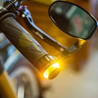 Contra Peso Guidão Moto LED 2 cores de Luz Seta Esportivo Par Universal contrapeso Protetor Slider para qualquer moto (2)