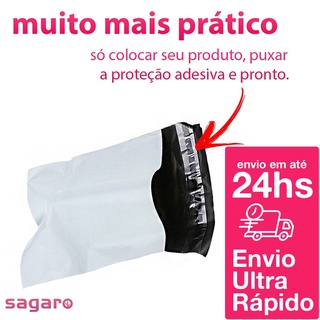 Kit 100 Envelope Plástico De Segurança Sem Bolha com Lacre Inviolável Hot Melt - Envio de São Paulo 19x25 - Envelope Para Ecommerce para Produtos envelopes de plásticos correios com lacre
