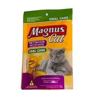 Petisco Recheado Magnus Cat Oral Care 30g auxilia na higiene bucal cats