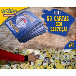 50 CARTAS DE POKEMON SEM REPETIÇÕES + 2 HOLOGRÁFICA E NOVAS ORIGINAIS COPAG(opção de envio so por Correios)