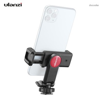 docooler Ulanzi Rotatable Tripod Phone Holder Clamp Clip Mount Adapter with 1/4 Hot Shoe Microphone Mount Cold Shoe 3