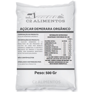 Açúcar Demerara - Adoça Café - Suco - Vitaminas - Sem Aditivos e Refinamento - C2 Alimentos