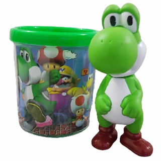 Boneco Yoshi Super Mario Com Caneca Personalizada Verde Jogo Mario bross