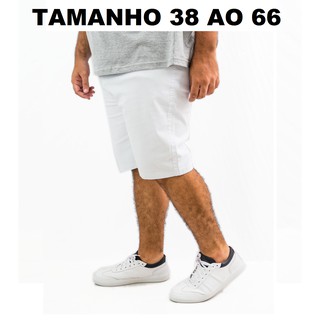 Bermuda Jeans Masculina sarja branca Com Lycra numero 38 ao 66 Plus Size tamanho grande