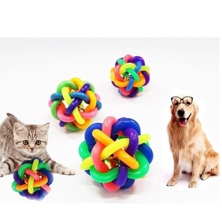 Bola Colorida Brinquedo Com Sino Guizo Mordedor Pet Para Cachorro Gato Cães Pets Anti Stress 6cm (1)