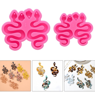 CLO Snake Earring Epoxy Resin Mold Keychain Pendant Silicone Mould DIY Crafts Tool (1)