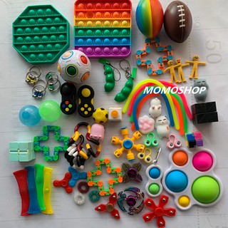Pop It Sensory Fidget Toys Kit Adulto Kid Autismo Dice Gyro Magic Cube Brinquedo Descompressão Conjunto Brinquedo Mão Dedo Pacote (1)