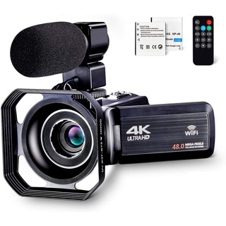 Câmera De Vídeo Filmadora 4K WIFI Gravação Zoom Digital 3.0 Polegada Touch Screen Com Microfone Externo