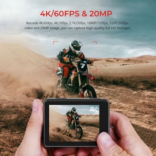 K80 Action Camera 4K Dual Screen WiFi 5m Waterproof Body 60FPS 20MP 2.0 Touch LCD EIS Remote Control 4X Zoom Sports Cam 40m Super Waterproof (5)