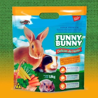 Ração Funny Bunny Delicias Da Horta Roedores Hamster Coelhos - 1,800 kg