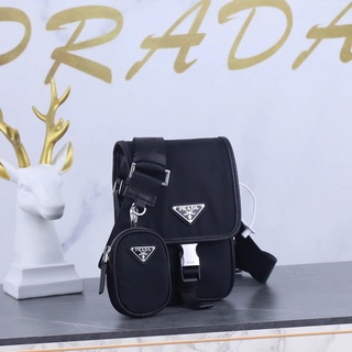 Fashion Classic Prada New Upgraded Mobile Phone Bag Men's and Women's Shoulder Bag/Crossbody Bag (1)
