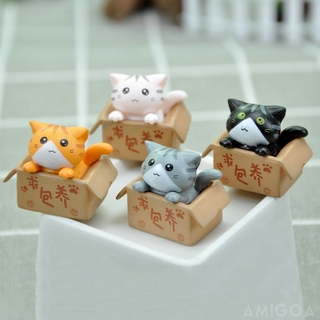 Estatueta De Gato Dentro De Caixa Em Miniatura Para Decoração De Casamento (1)