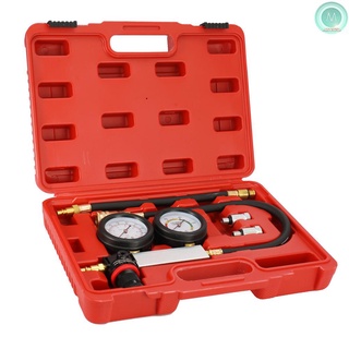 (E0811) Auto Cilindro Leak Tester Kit Detector De Vazamento Conjunto Kit Ferramenta Medidor De Motor A Gasolina Duplo Medidor Sistema Com Caso