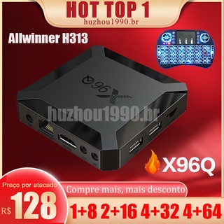 (Atualizado) X96Q Tv Box 2.4G 5g Wifi Android 10.0,H313 4k HD Set top