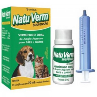 Vermifugo Cães E Gatos Natu Verm Suspensão Oral 20ml VetBras (2)