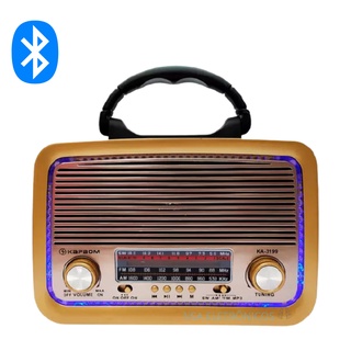 Rádio Am Fm Retro Vintage Com Bluetooth Pendrive Caixa de Som Portatil Recarregável