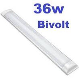 Luminária Linear Led 36w 1,20cm De Sobrepor 6500k Branco Frio Slim Smart Tubular Calha Fina Bivolt 110V/220V C/ Base Completa