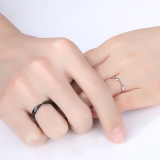 1PC Mobius Anéis Amante Casal Presente Black White Estilo Simples Ajustável Anéis De Noivado Casamento (8)