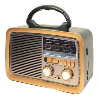 Caixa Som Antiga Radio Portátil Retro Bluetooth Am Fm Sd Usb 3188