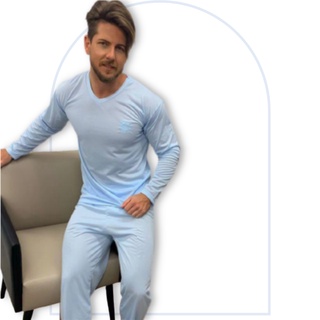 Pijama Masculino com Camisa Masculina de Manga Longa e Calça Comprida (1)