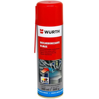 Descarbonizante W-Max Spray 300ml Wurth Limpa Bicos Injetores, Carburadores, Sistema de Admissão Tbi
