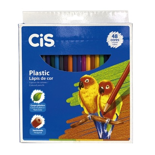 Lápis de cor 48 Cores CIS Corpo de Plástico Cores Vívidas Multicor (1)