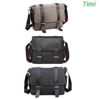 Timi Casual Canvas Satchel Messenger Bag Crossbody Bags for Men Traveling Camping