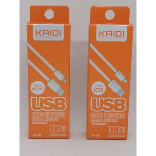 Cabo Carregador UBS V8(micro USB)/iPhone 1M KAIDI