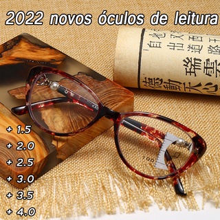 [3 em 1] Óculos de leitura multifocais anti-luz azul para mulheres Presbiopia Cat Eye Óculos de zoom inteligente