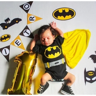 Body BATMAN COM CAPA removível para bebê temático personagens Heróis bori fantasia masculina mesversário bore promoção 100% menino algodão barato
