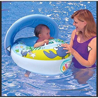 Bote infantil inflável praia e piscina. Bebê/criança. A partir de 6 meses a 5 anos. Proteção solar removível. Material macio com proteção 50UV.