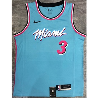 Camisa De Basquete Nba Jersey Miami Heat 3 # Wade 2020 Series Bonus Edition Azul E Outras Estilos