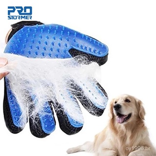 Prostormer-luva para escovar cães e gatos, material de silicone para banho, escova para escovar os cabelos